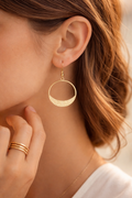 Gold Crescent Earrings