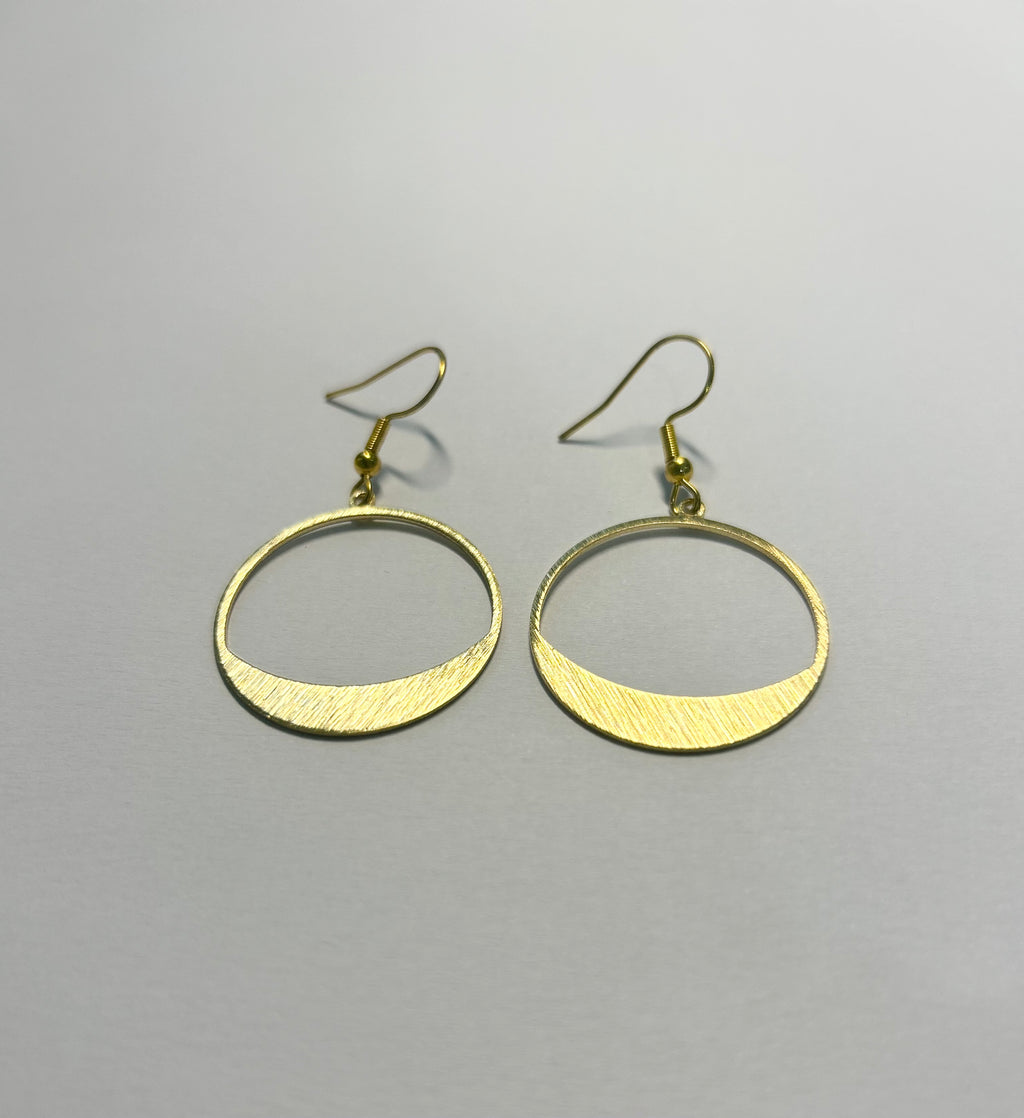 Gold Crescent Earrings
